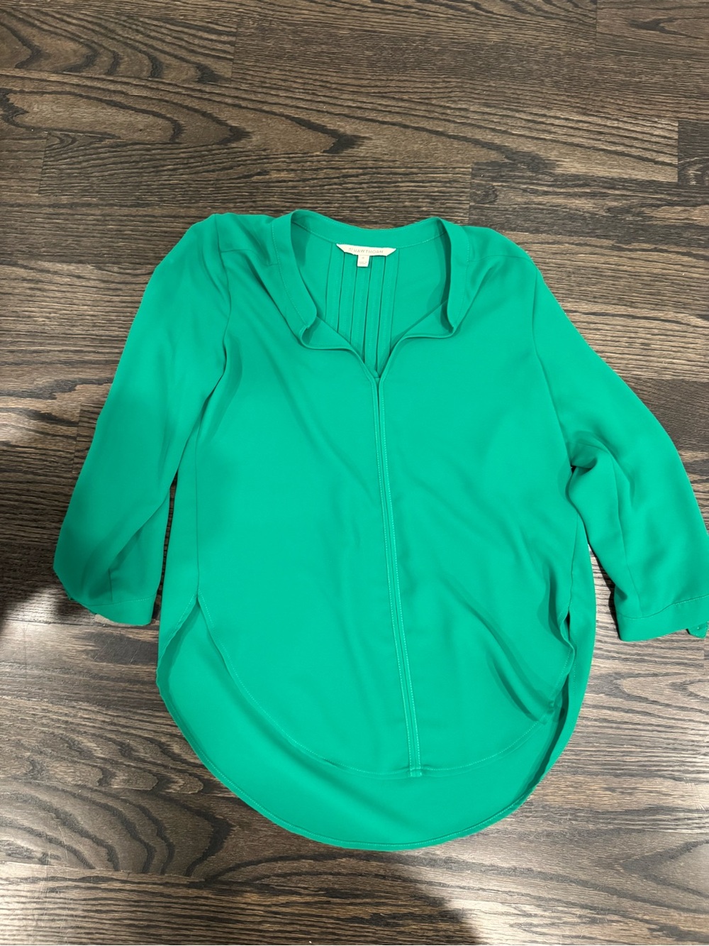 41 Hawthorn Teal-Green Split V-Neck Blouse